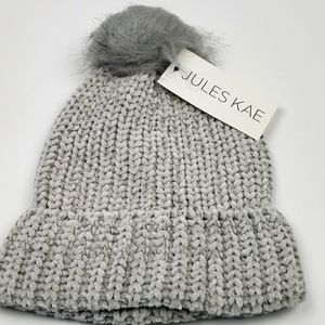 Jules Kae Pom Beanie NWT Dove Gray PETA Approved